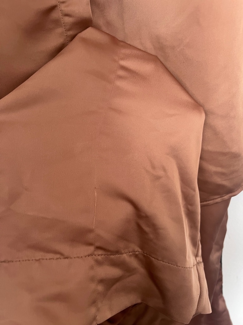 H&M Brown Satin Two-Piece Pajama Set with Black Piping - Picture 3 of 3